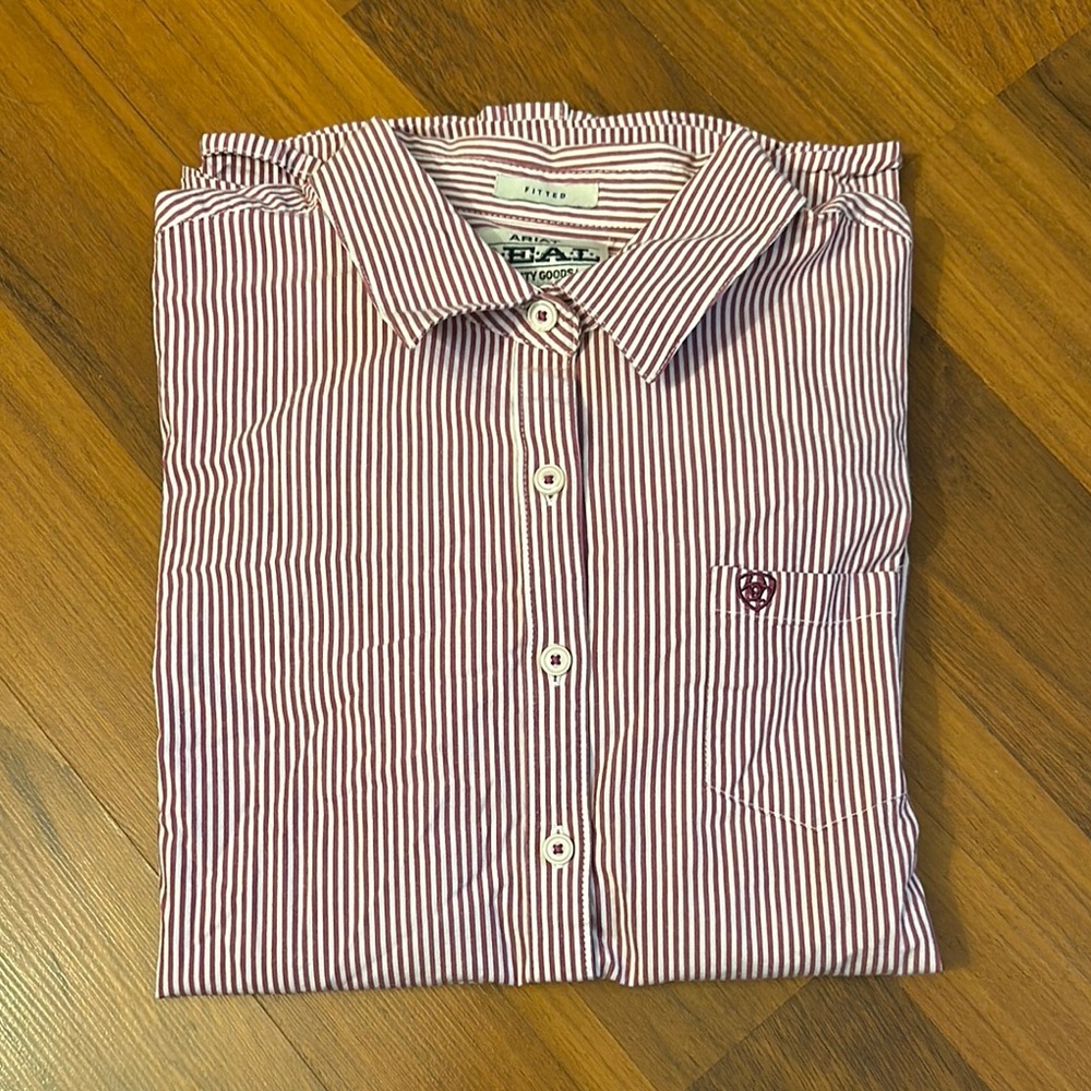 Ariat Women’s Fitted Purple / White Strip Shirt